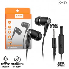Fone P3 KD-7002 Kaidi - Preto